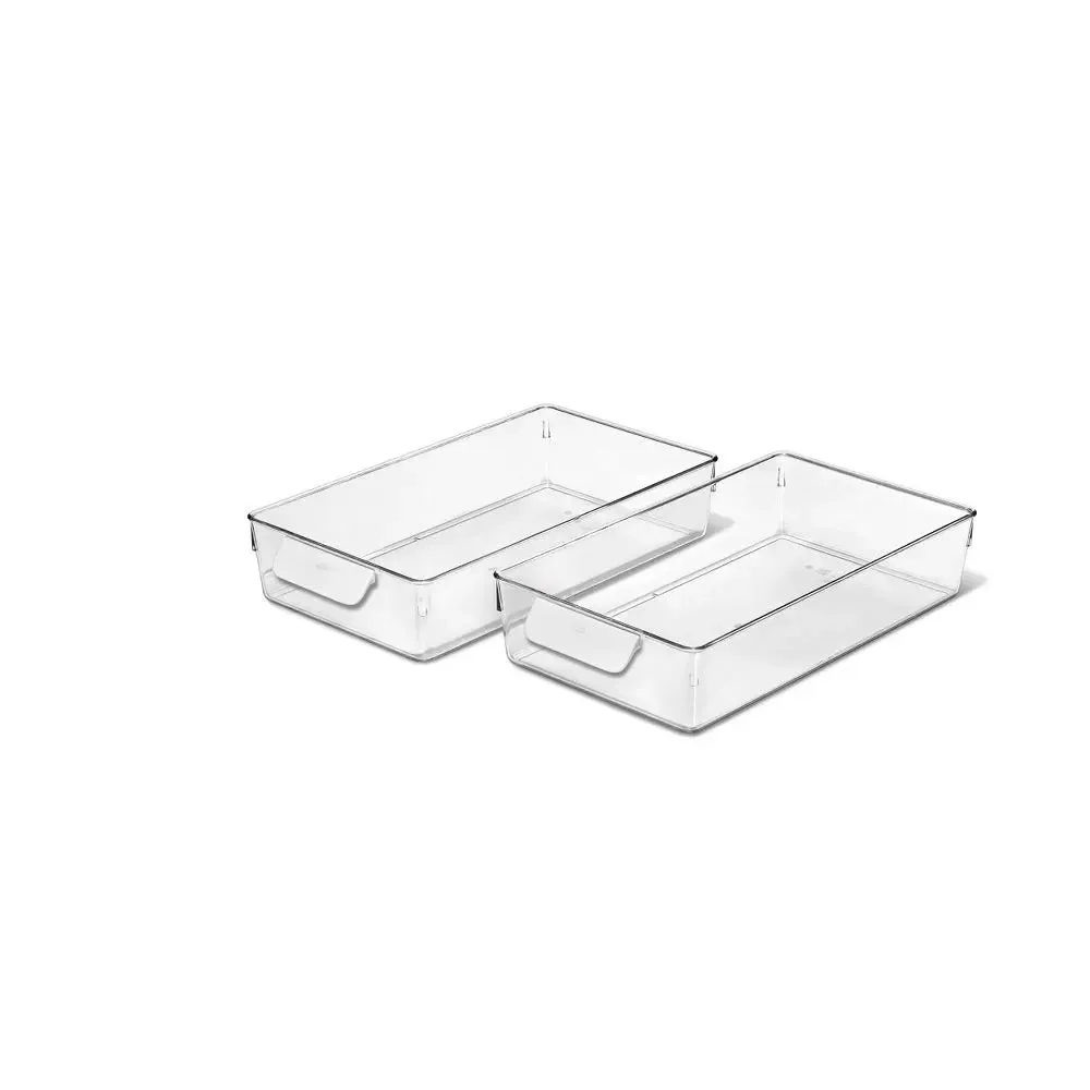OXO 4pc Plastic Refrigerator Storage Bin Starter Set White