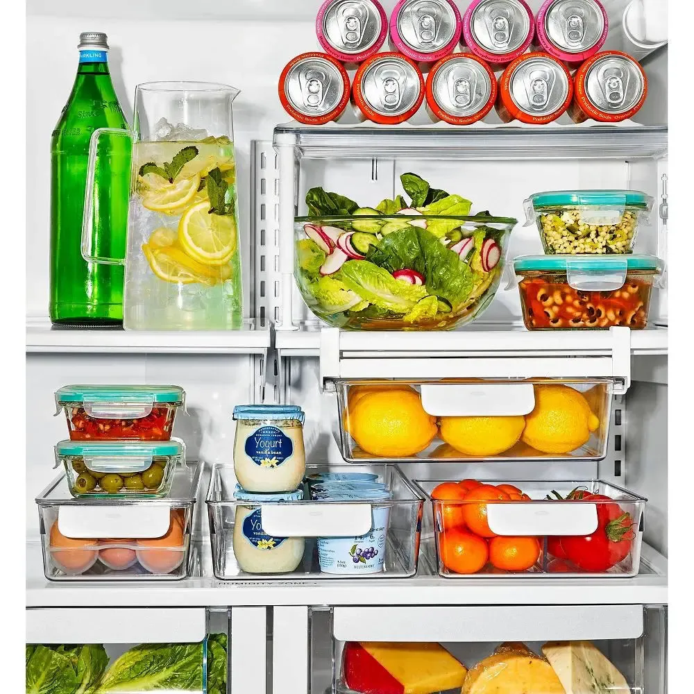 OXO 4pc Plastic Refrigerator Storage Bin Starter Set White