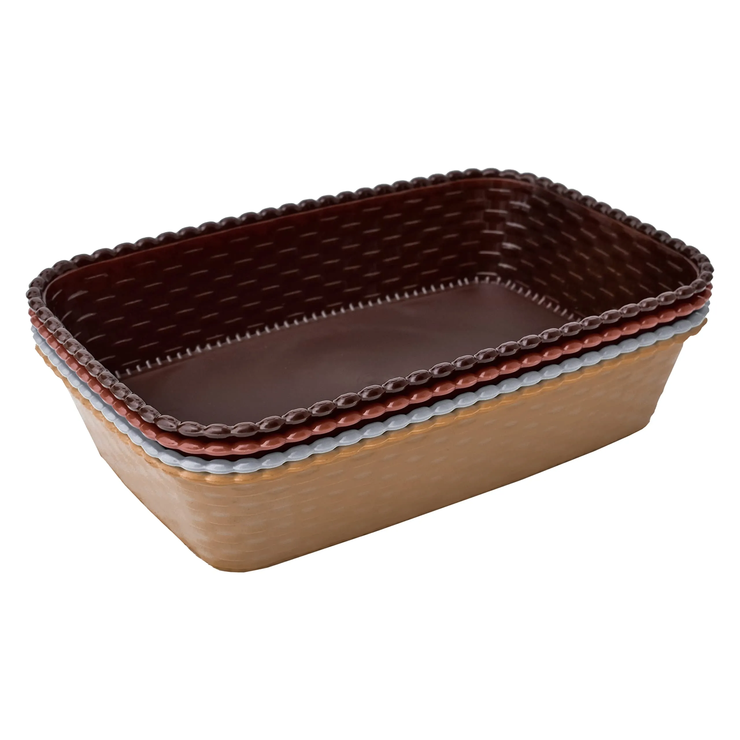 Planet Virgin Plastic Rectangular Multipurpose Storage Box/Tray - Set of 4 (Multicolour)