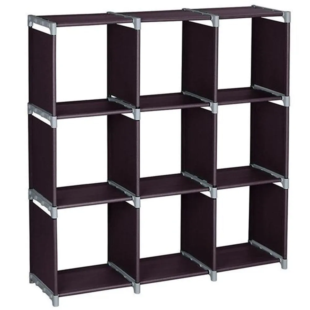RONSHIN 3 Layer 9 Compartment Storage Cube PVC Brown