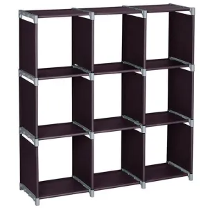 RONSHIN 3 Layer 9 Compartment Storage Cube PVC Brown