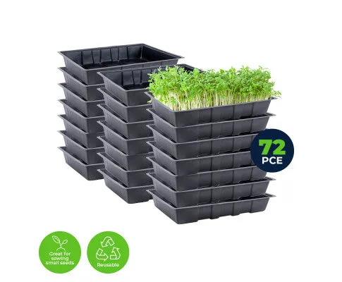 Seedling Trays Durable Reusable Garden Greens 72 PC Set
