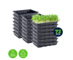Seedling Trays Durable Reusable Garden Greens 72 PC Set