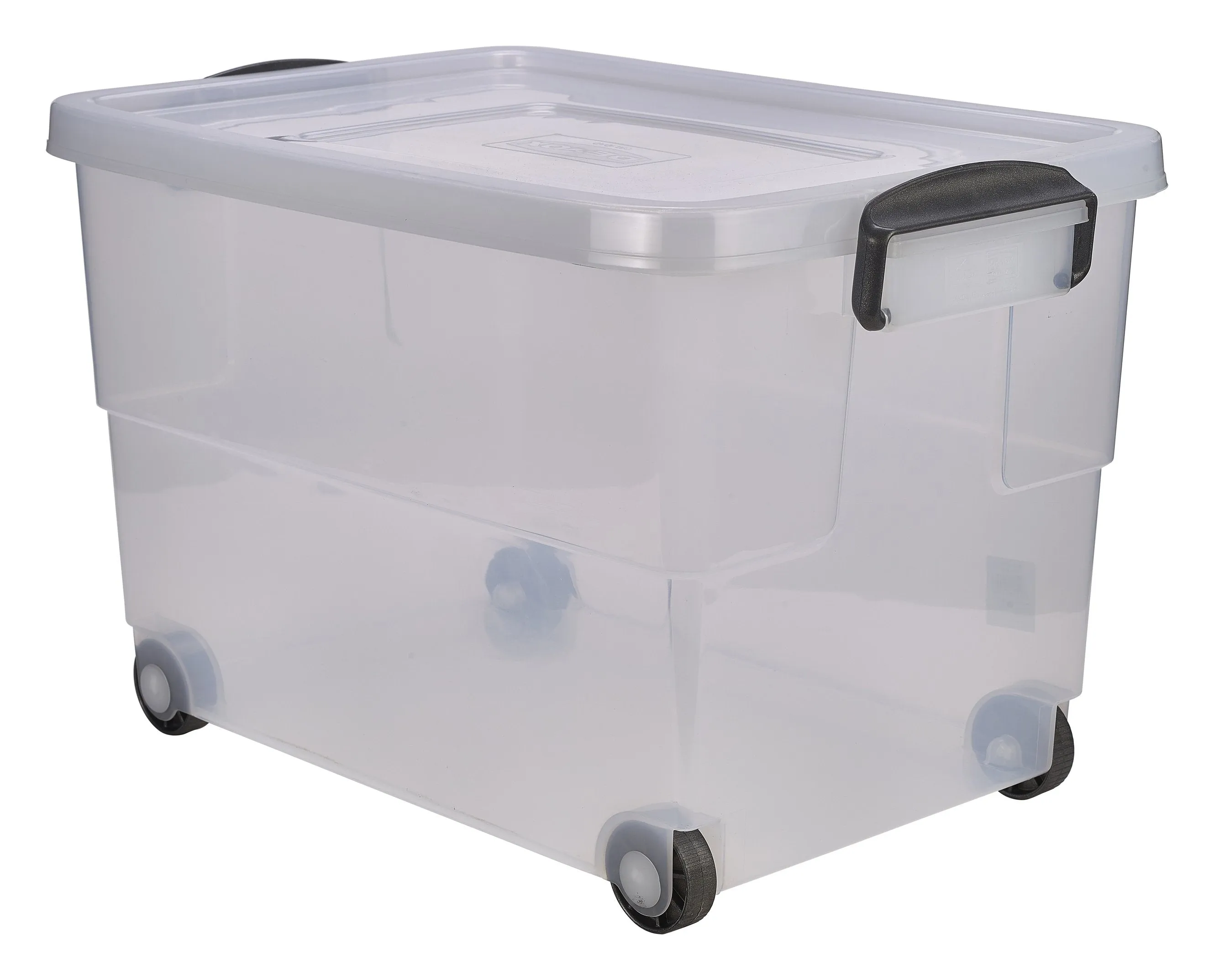 Storage Box 60L W/ Clip Handles On Wheels