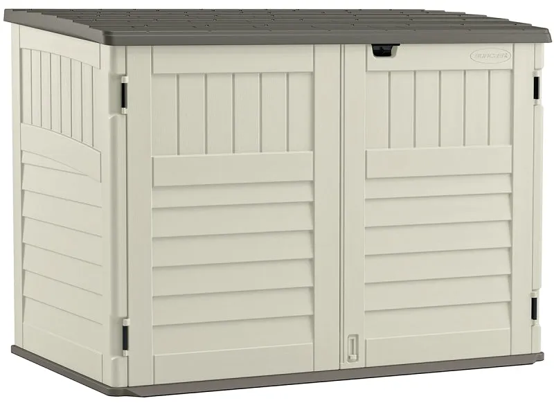 Suncast Stow-Away BMS4700 Storage Shed, 70 cu-ft Capacity, 5 ft 10-1/2 in W, 3 ft 8-1/4 in D, 4 ft 4 in H, Resin :EA: QUANTITY: 1