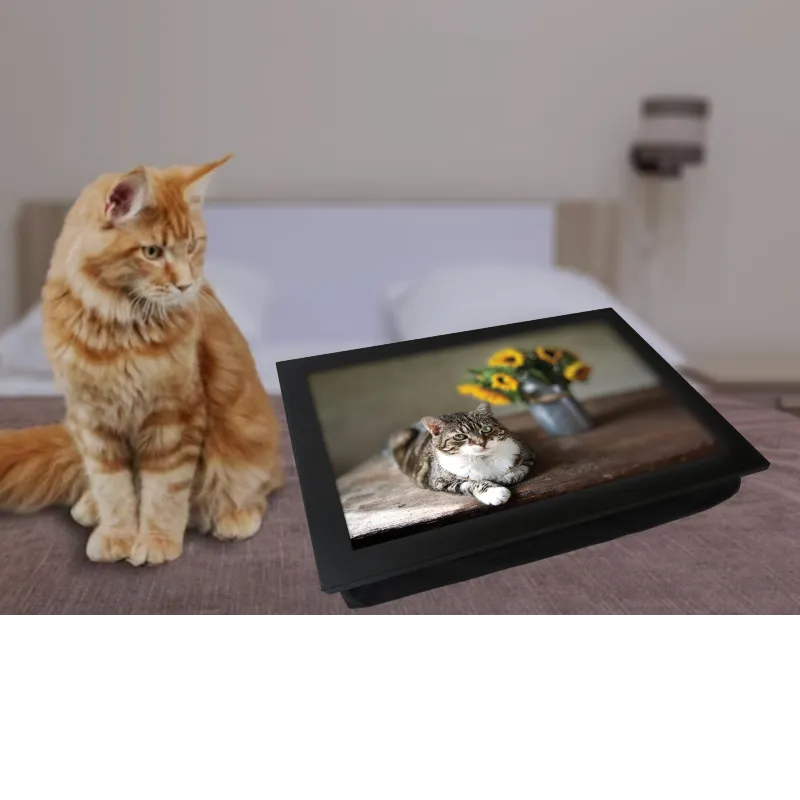 Sunflower Cat Lap Tray by Fabulous Felines