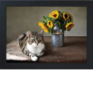 Sunflower Cat Lap Tray by Fabulous Felines