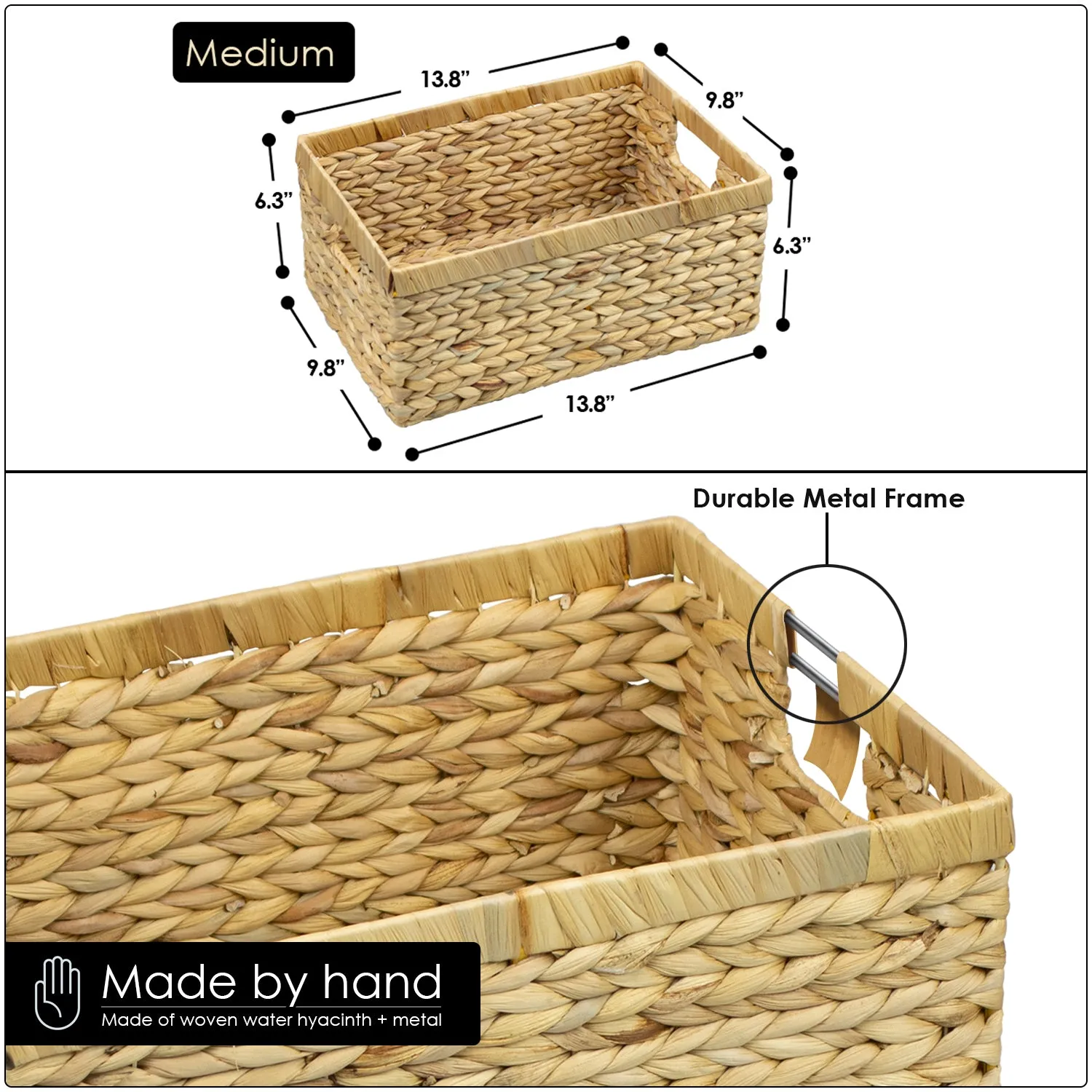 Water Hyacinth Baskets (2 Pack)