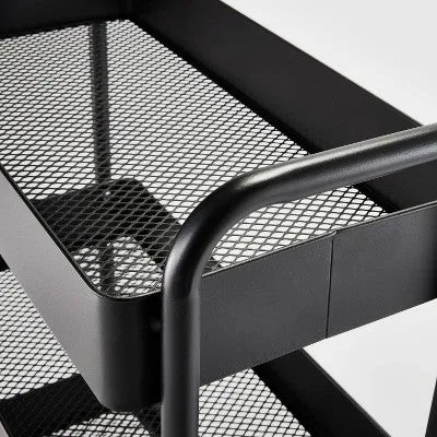Wide Metal Utility Cart Black - Brightroom